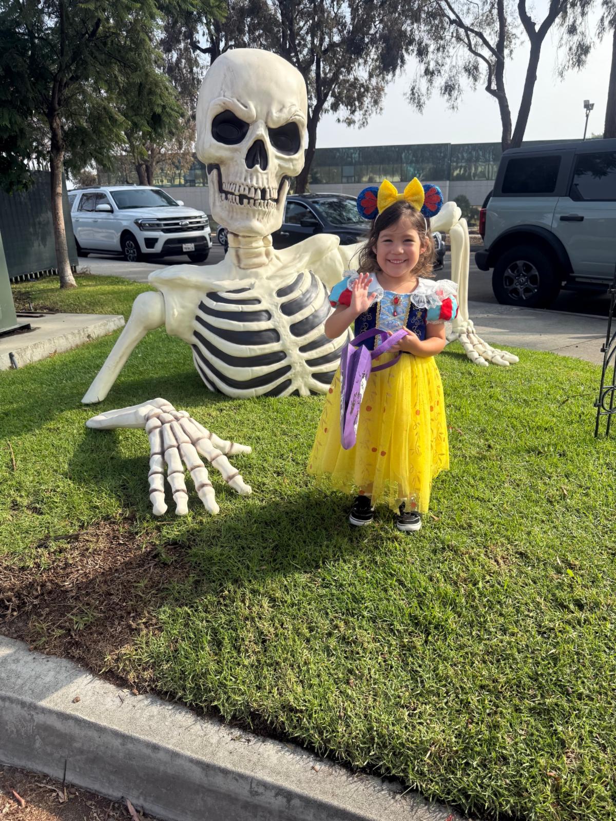 Snow White Smiles for a Picture